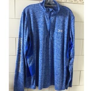 Under Armour Mens Loose 1/4 zip Pullover with Logo Sleeve & Mesh Panels size XL